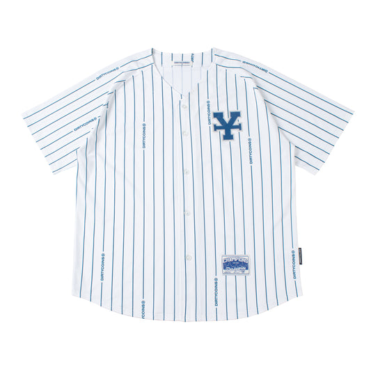 DC x BR Striped Jersey Shirt - White - Chubbiechubbie