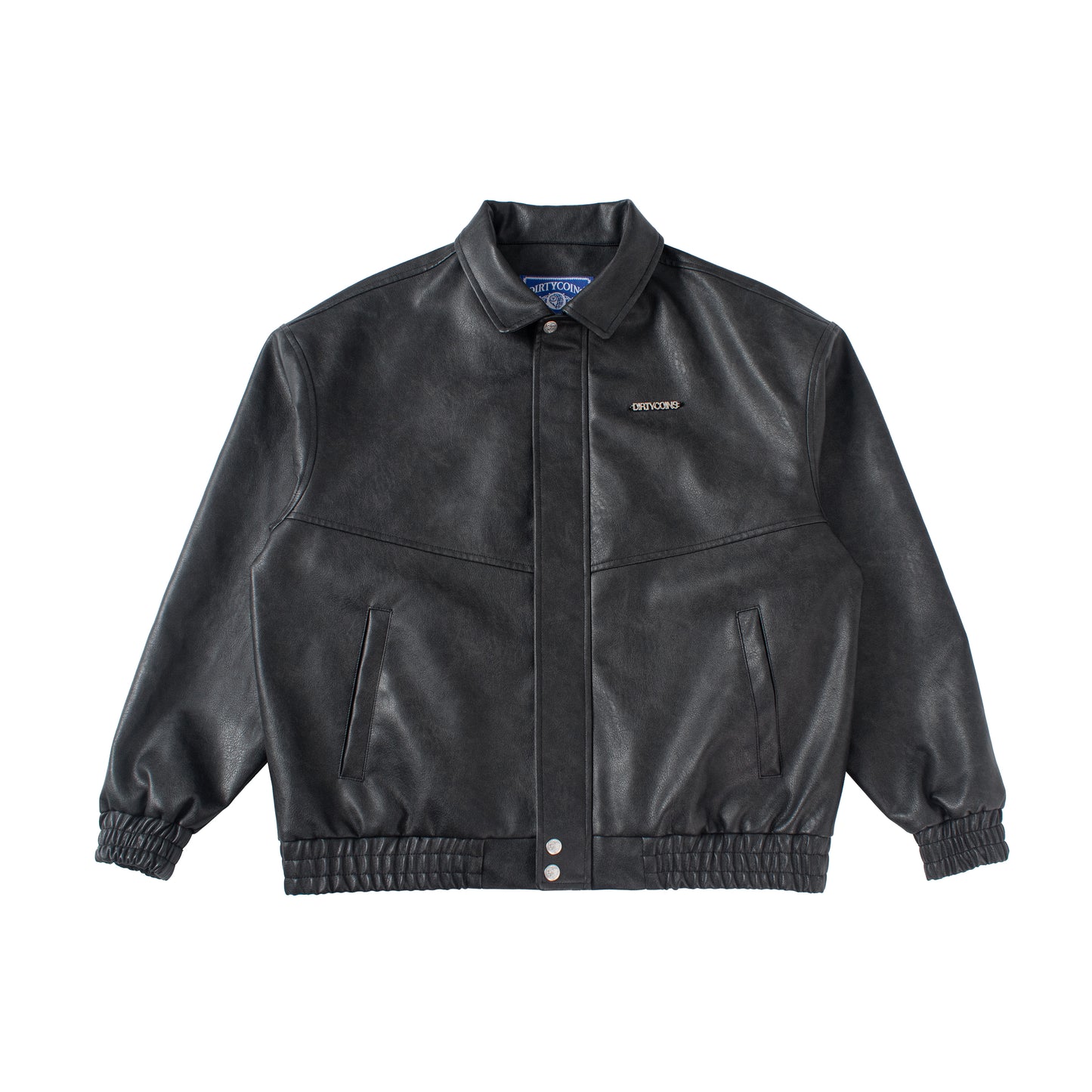 DC x BR Leather Bomber Jacket - Black - Chubbiechubbie