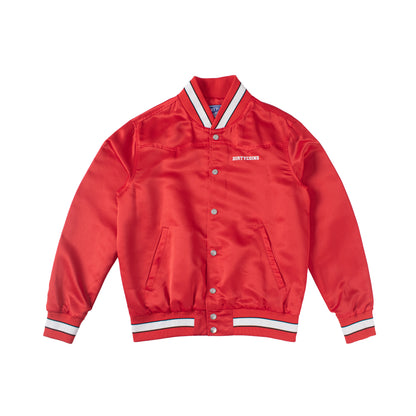 DC x BR Nylon Varsity Jacket - Red - Chubbiechubbie