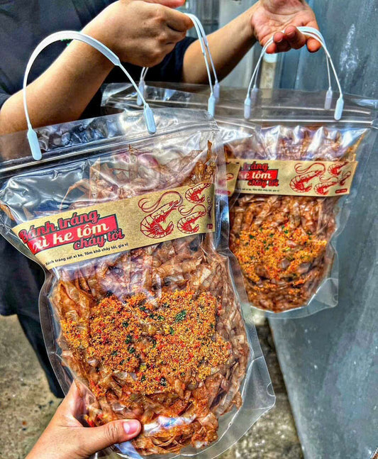 BÁNH TRÁNG XÌ KE TÔM CHÁY TỎI