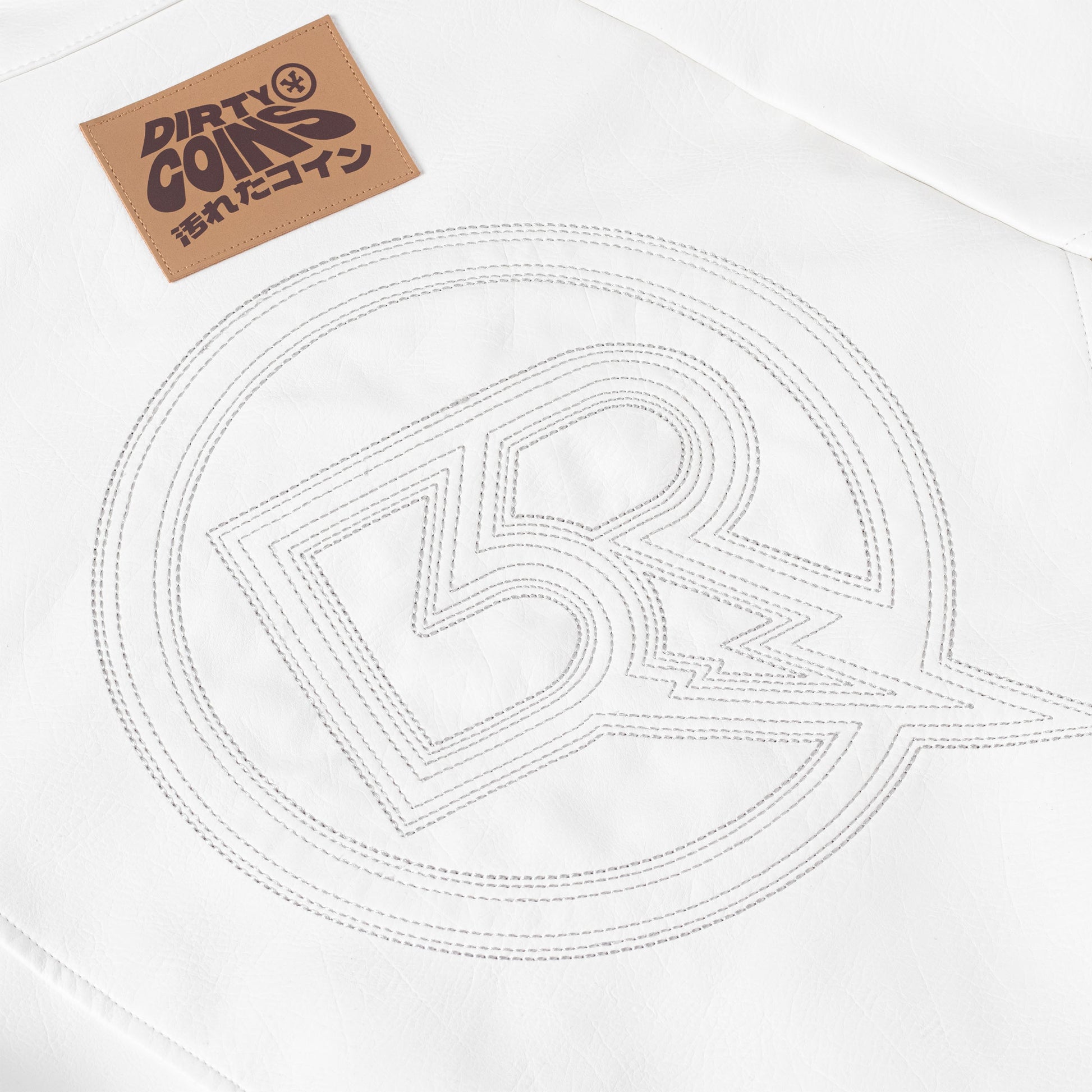 DC x BR Leather Biker Jacket - White - Chubbiechubbie