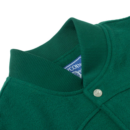 DC x BR Felt Varsity Jacket - Green - Chubbiechubbie