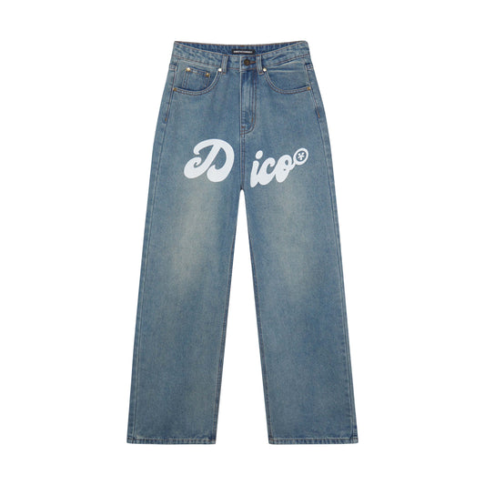 Dico Comfy Wide Leg Women Jeans - Moss Blue - Chubbiechubbie