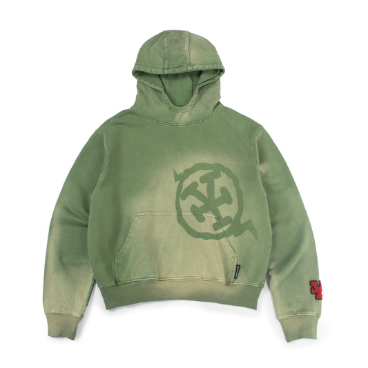 Logo Washed Hoodie - Green - Chubbiechubbie